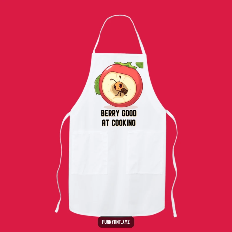 Funny Curious Ant Apron: Kitchen Adventure, Berry Fun, Unique Funny Gift