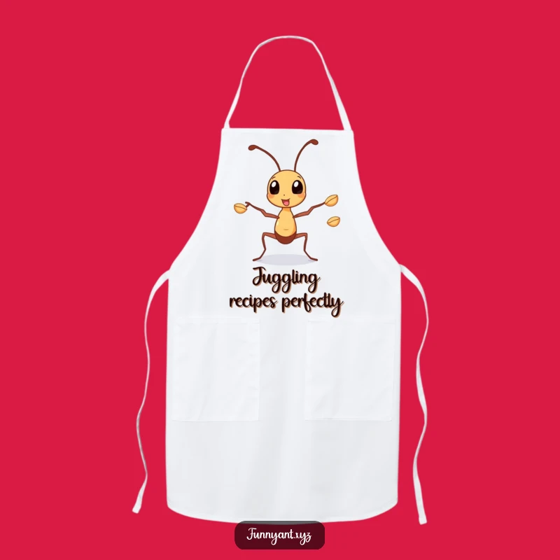 Funny Juggling Ant Apron: Kitchen Hustle, Multitasking Chef, Unique Funny Gift