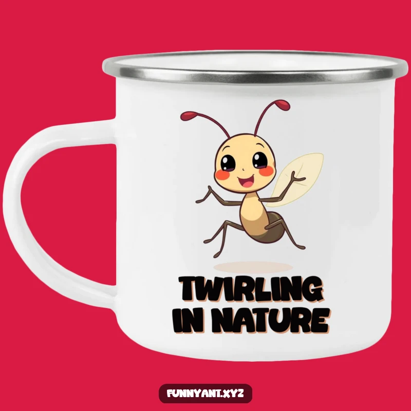 Funny Ant Joyful Spin Camping Mug: Adventure Cheer, Great Funny Gift
