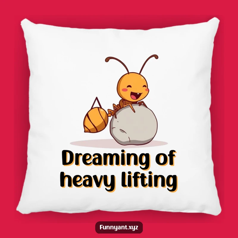 Funny Ant Pillow: Mighty Pebble Roller Cushion, A Comfy Funny Gift of Strength