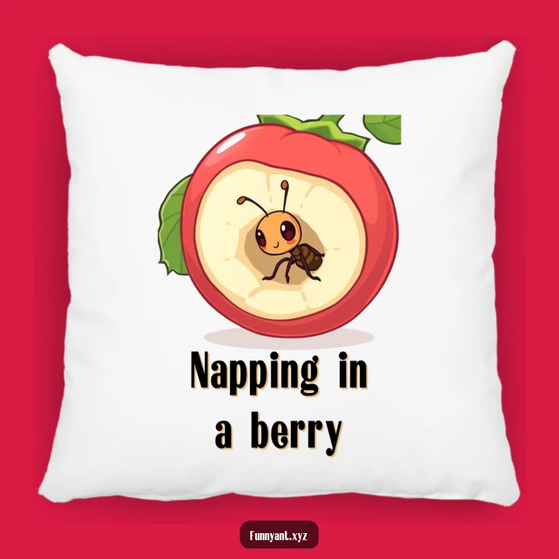 Funny Curious Ant Pillow: Berry Comfort, Cute Accent, Cozy Funny Gift