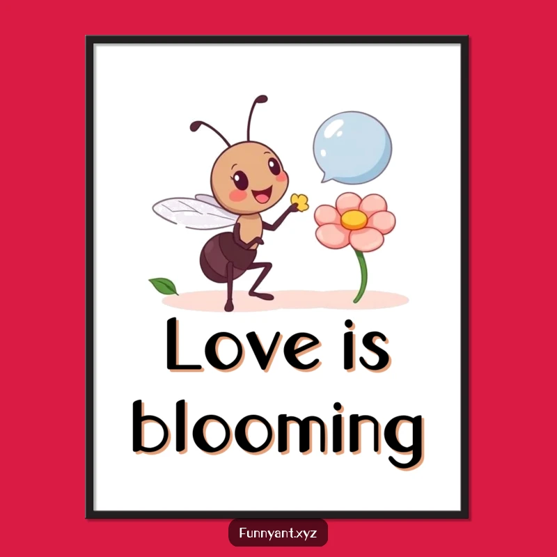Funny Ant Giving Petal Digital Art: Instant warmth, a perfect funny gift.