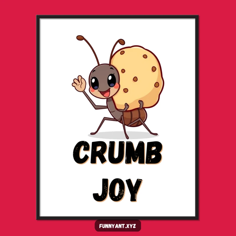 Funny Digital Art: Kawaii Ant Crumb Carrier, Instant Humorous Charm