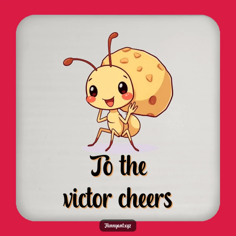 Funny Ant Big Crumb Coaster: Support with Strength, Cute Funny Gift