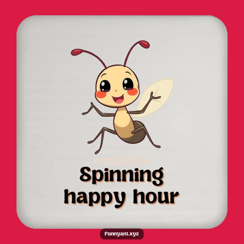 Funny Ant Joyful Spin Coaster: Protect Surfaces with Joy, Cute Funny Gift