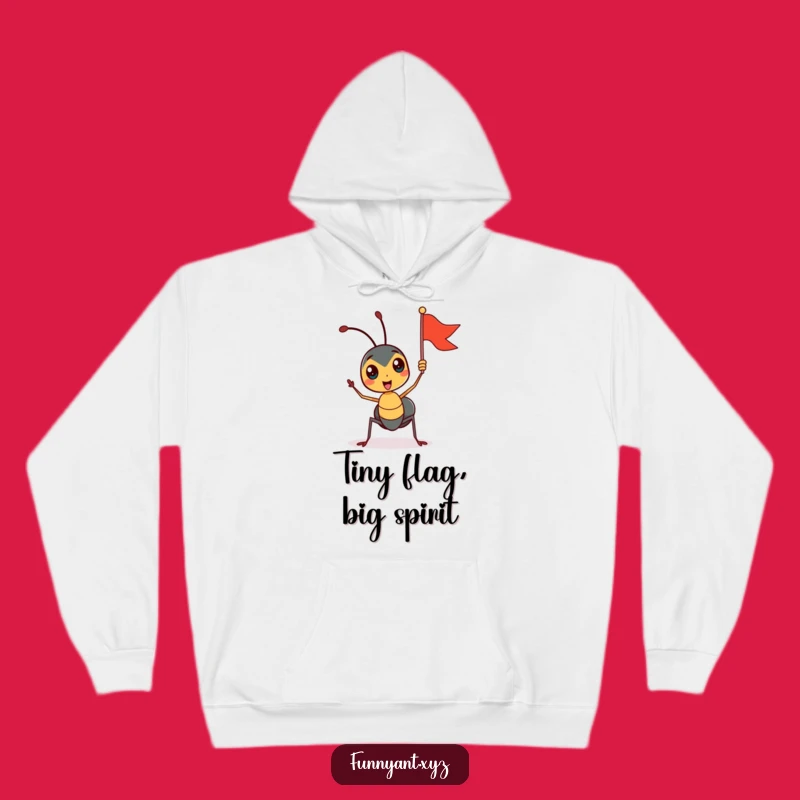 Funny Ant Flag Waving Hoodie: Cozy Enthusiasm, Excellent Funny Gift