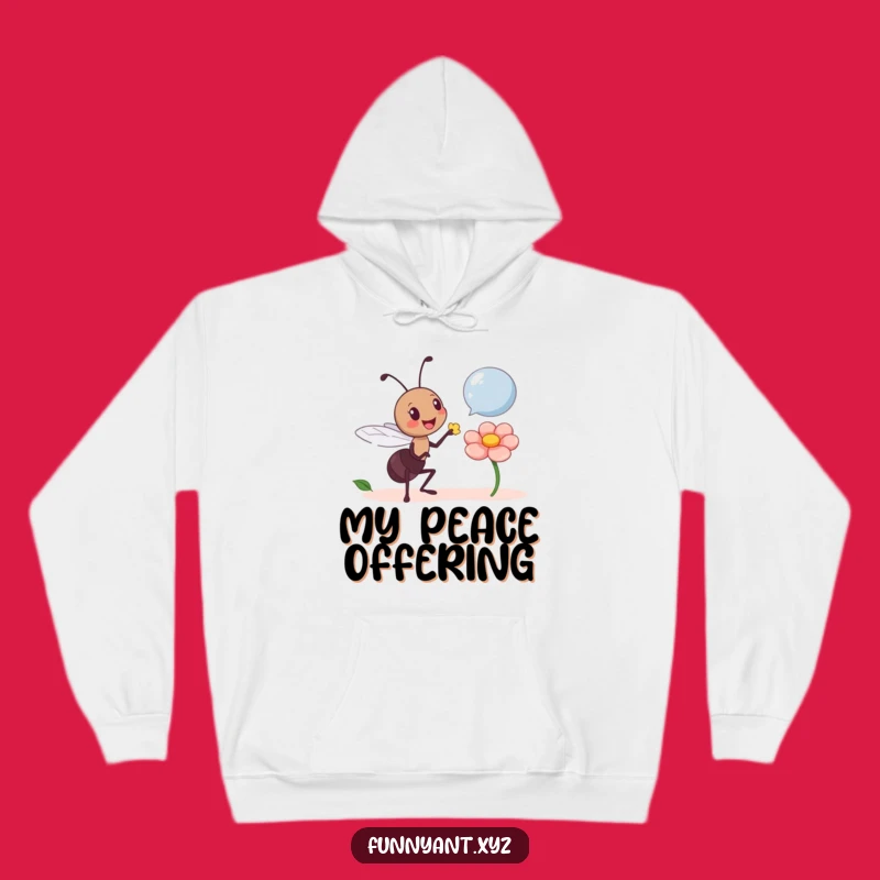 Funny Ant Giving Petal Hoodie: Cozy kindness, a perfect funny gift.