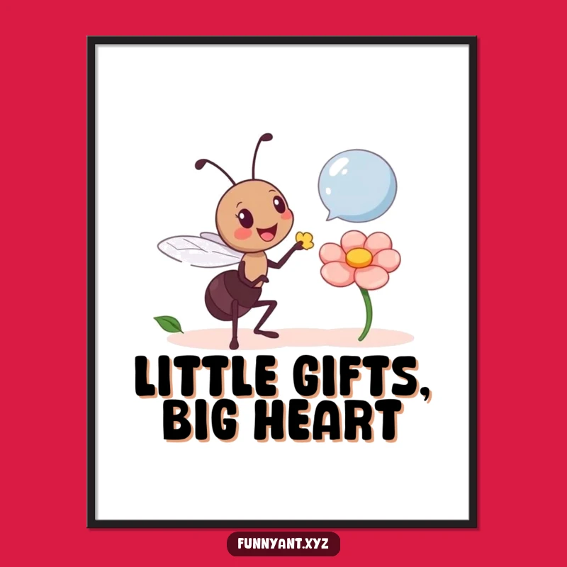 Ant Offering Petal Free Printable Wall Art: Cheerful & Funny Home Decor Download