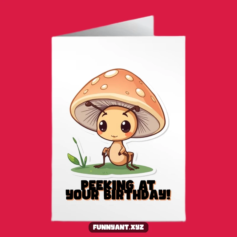 Free Printable Birthday Card: Funny Ant Peeking, Perfect DIY Downloadable Gift!