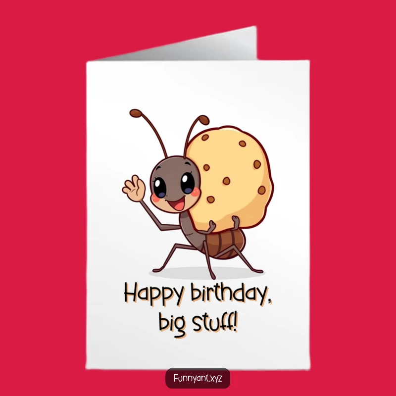 Free Printable Birthday Card: Kawaii Ant Crumb - Funny Downloadable Gift