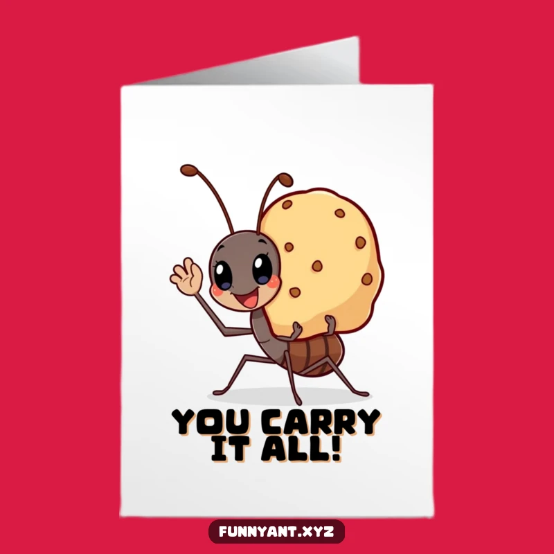 Free Printable Congrats Card: Kawaii Ant Crumb - Funny Downloadable Gift
