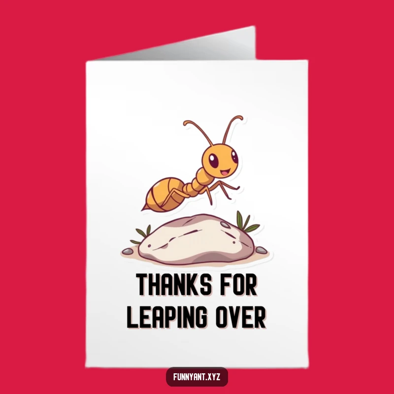 Free Printable Thank You Card: Ant's Energetic Leap, Humorous Downloadable Gift