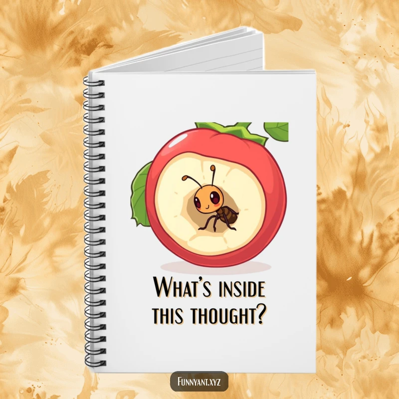 Funny Notebook: A curious ant peeking into a hollow berry, perfect for journaling adventures and sparking creative ideas.